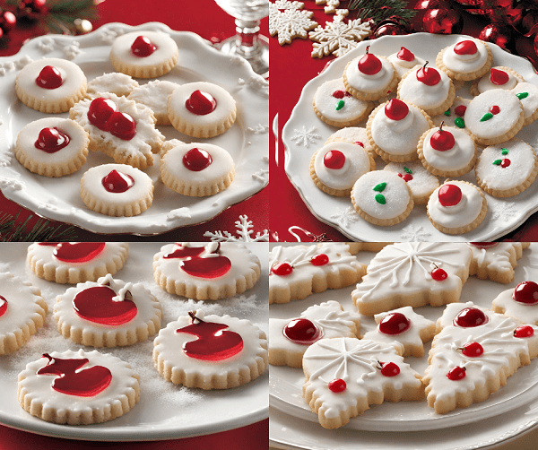 Christmas Maraschino Cherry Shortbread Cookies