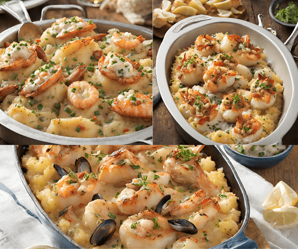 Seafood Loaded Potato Pan