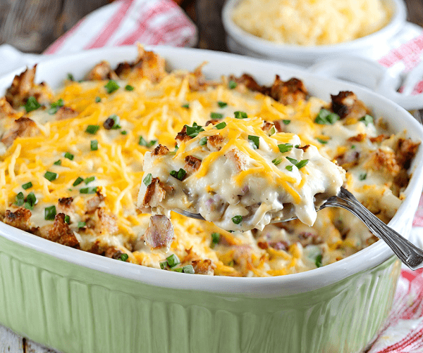 Loaded Cheesy Chicken Potatoe Casserole