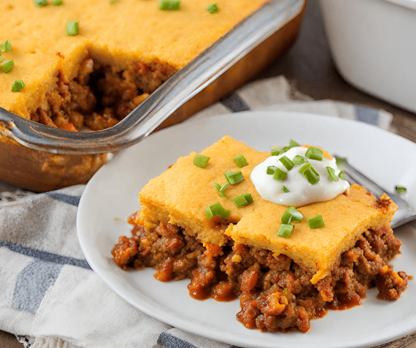 Sloppy Joe cornbread casserole