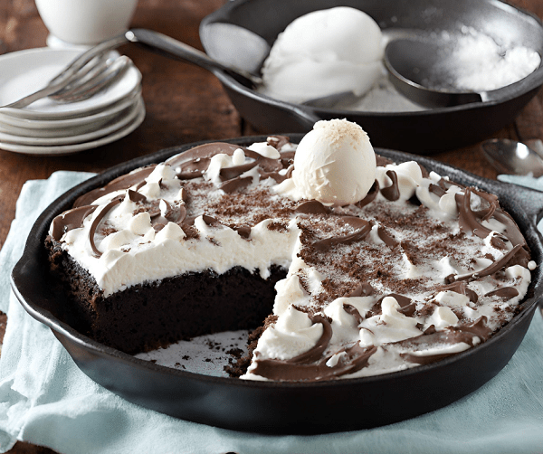 Chocolate Skillet Cake with Ice Cream