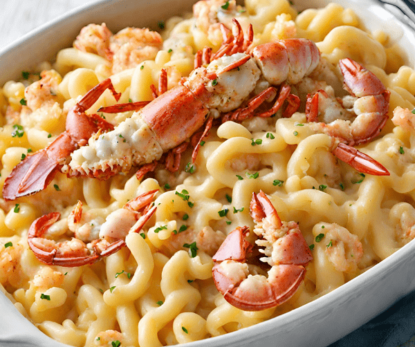 LOBSTER, CRAB AND SHRIMP MACARONI AND CHEESE