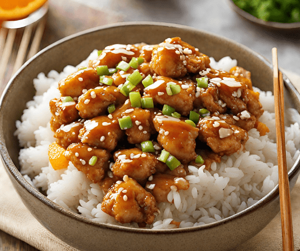 Orange Chicken Over Rice