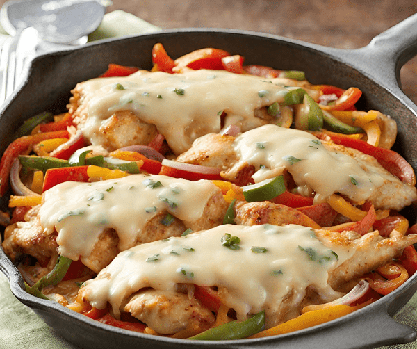 Cheesy Baked Fajita Chicken