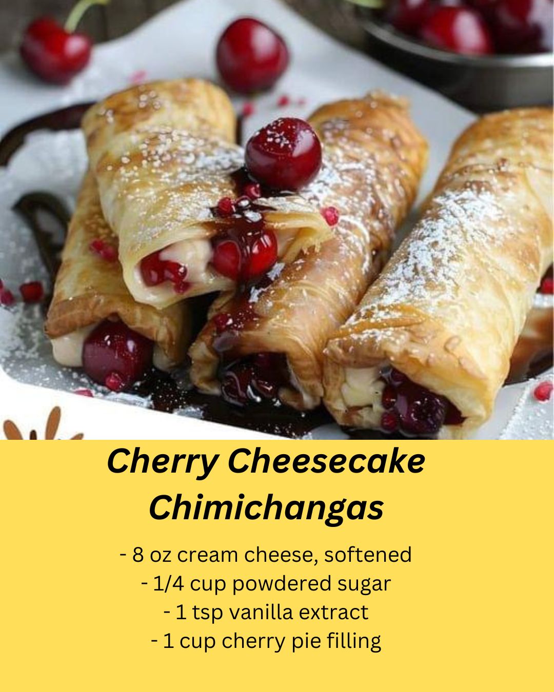 Cherry Cheesecake Chimichangas