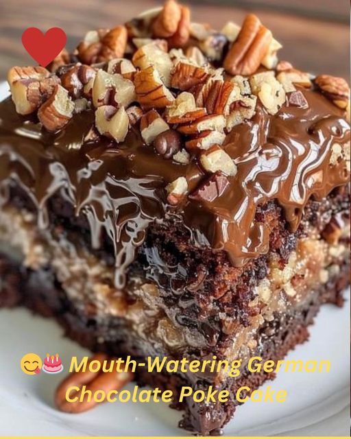 Mouth-Watering German Chocolate Poke Cake