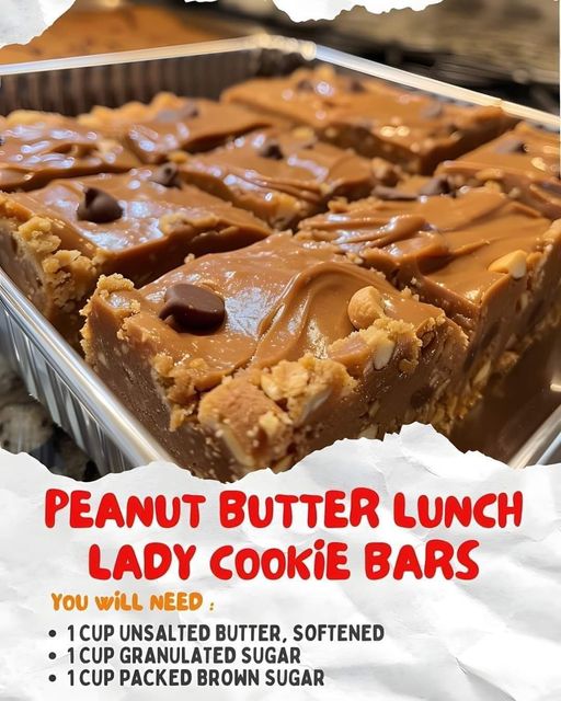 Peanut Butter Lunch Lady Cookie Bars