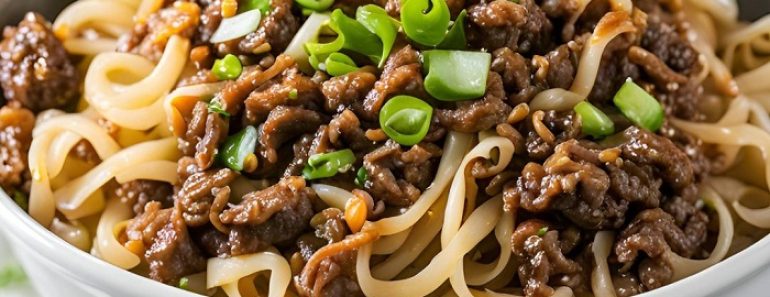 Mongolian Ground Beef Noodles