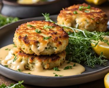 Cheddar Bay Crab Cakes with Lemon Butter Drizzle